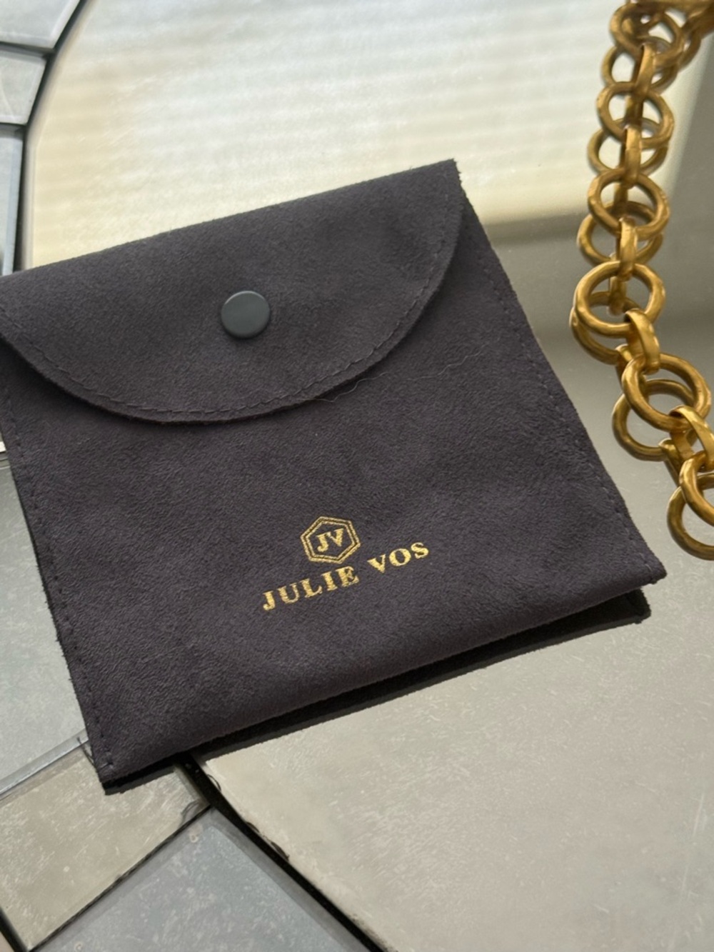 Julie Vos Gold-Tone Link Necklace with Mother-of-Pearl Disc - Picture 8 of 9